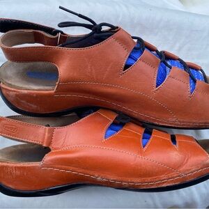 WOLKY lace-up leather sandals sz 10